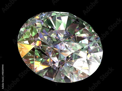 Render of a diamond on a black background.