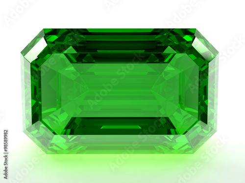 Render of emerald on a white background. photo