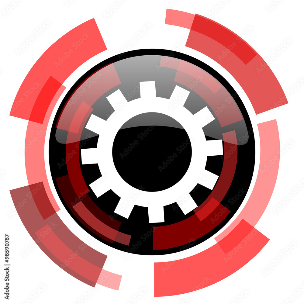 gear red modern web icon