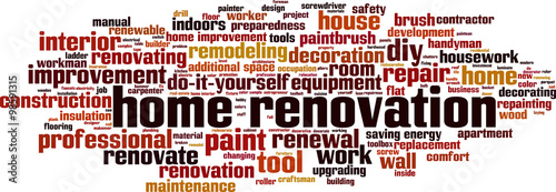 Home renovation word cloud concept. Vector illustration