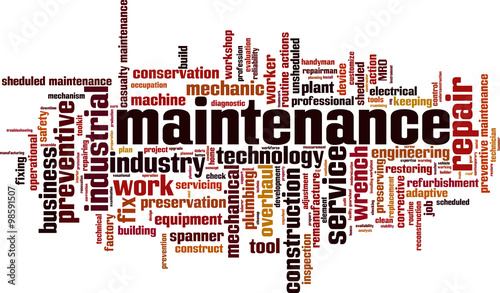 Maintenance word cloud concept. Vector illustration