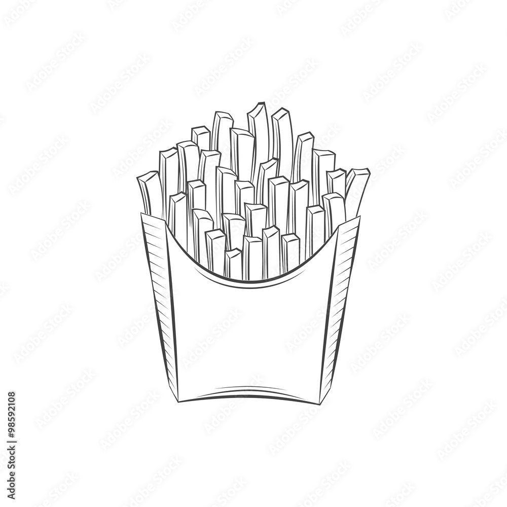 French Fries. Vector Illustration