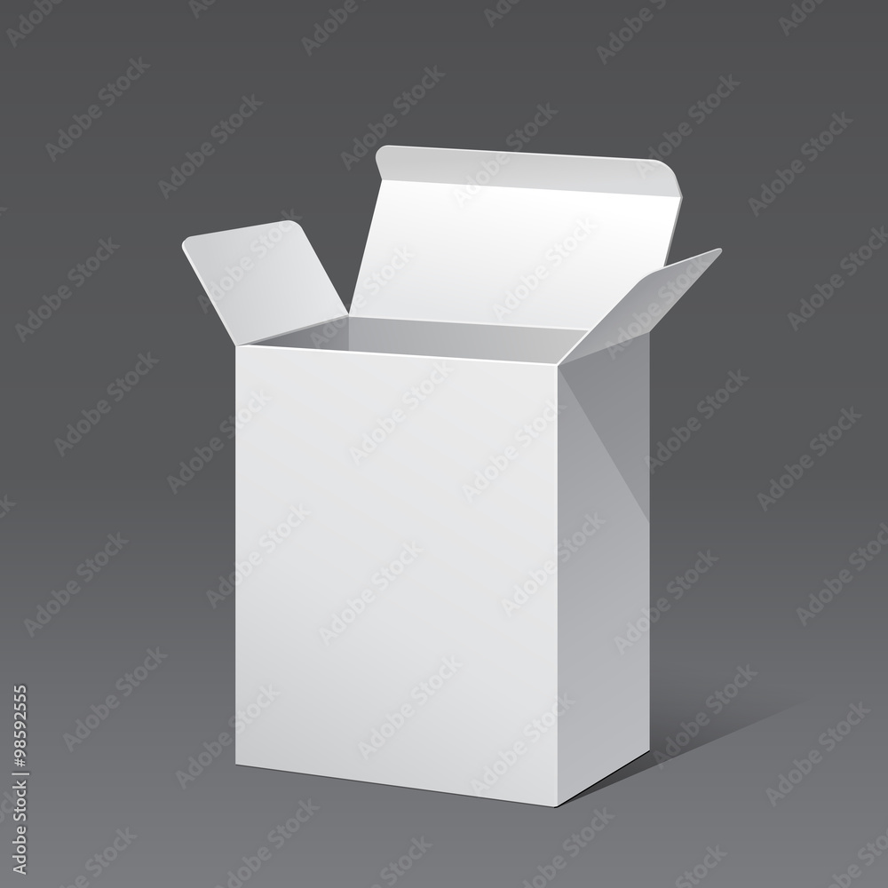 Opened White Modern Software Package Box. Products With Lable On White Background Isolated. Ready For Your Design. Product Packing. Vector EPS10 Opened White Modern Software Package Box. Products With Lable On White Background Isolated. Ready For Your Design. Product Packing. Vector EPS10
