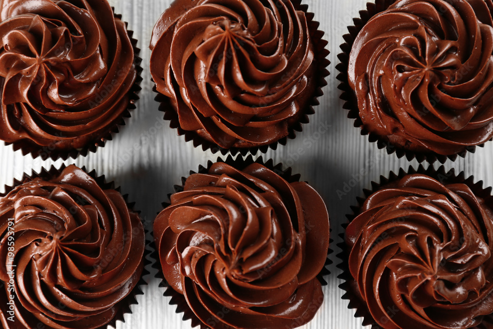 Chocolate cupcakes closeup