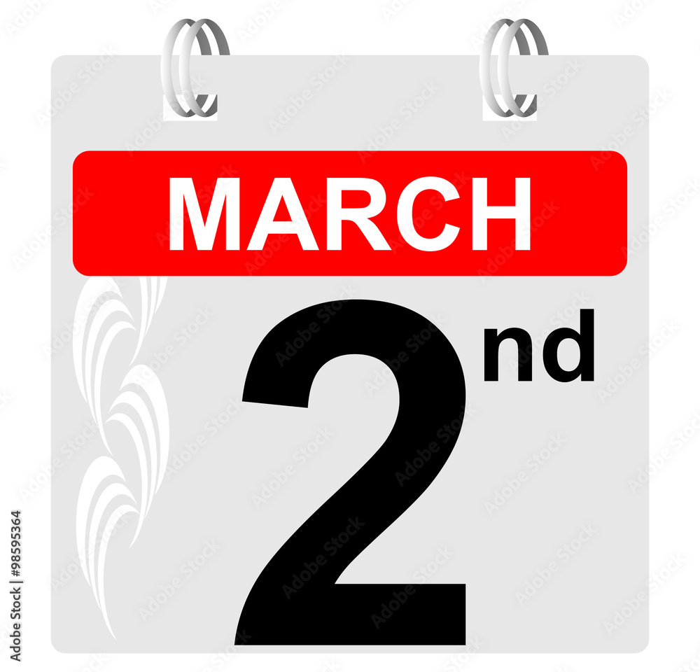 2nd march calendar with ornament 2nd march calendar with ornament