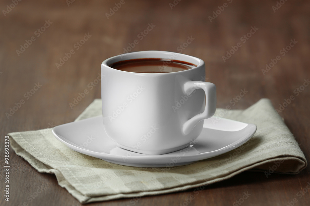 Cup of cacao on napkin Cup of cacao on napkin