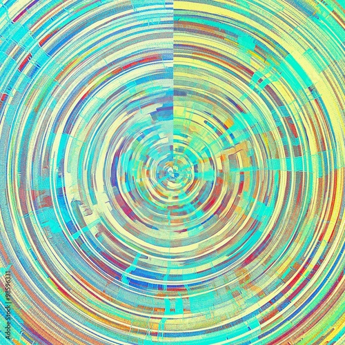 Abstract grunge background with retro design elements and different color patterns: yellow (beige); red (orange); blue; green; pink