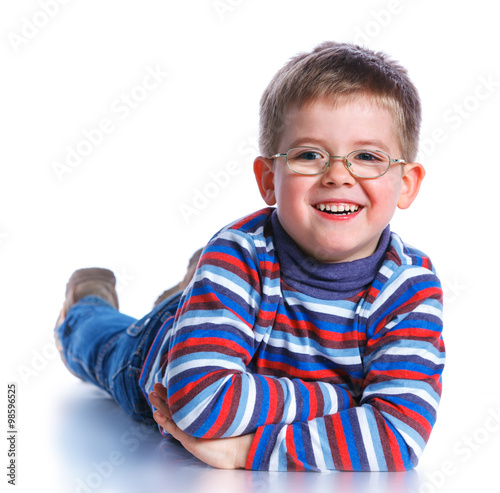 Boy lying down. photo