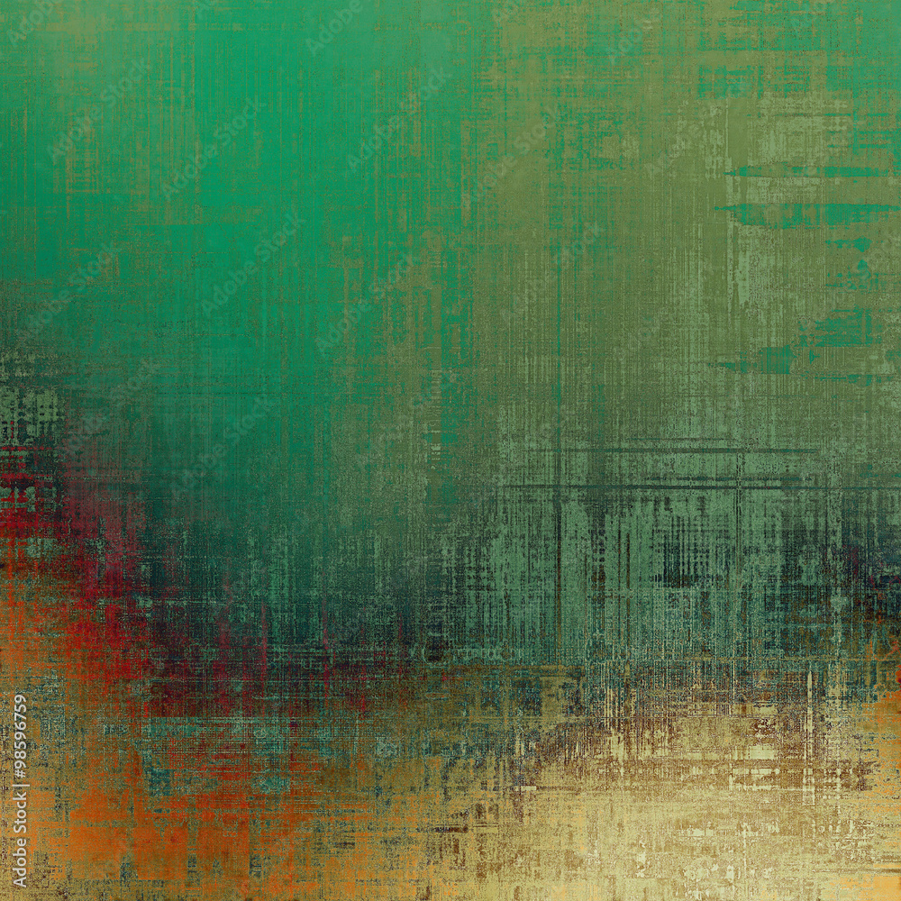 Grunge texture, distressed background. With different color patterns: yellow (beige); brown; red (orange); green