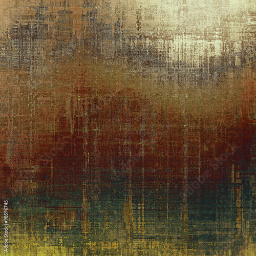 Designed grunge texture or retro background. With different color patterns  yellow  beige   brown  green  gray