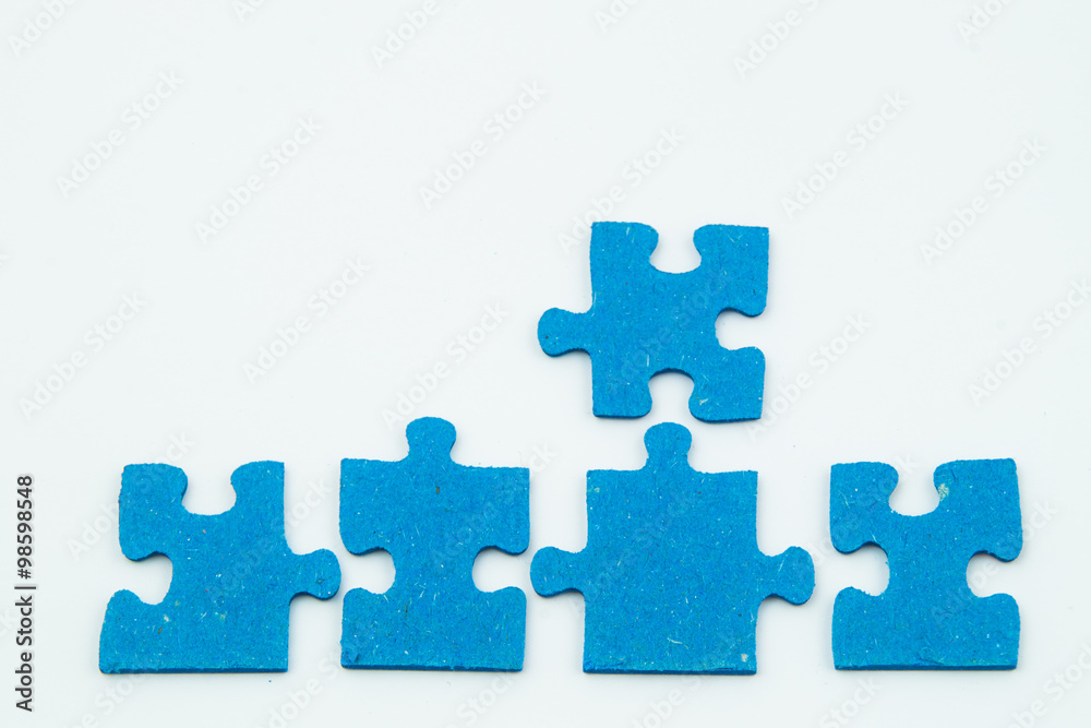 Fototapeta premium blue puzzle pieces