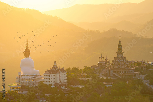 Wat Pha Sorn Kaew during sunrise photo
