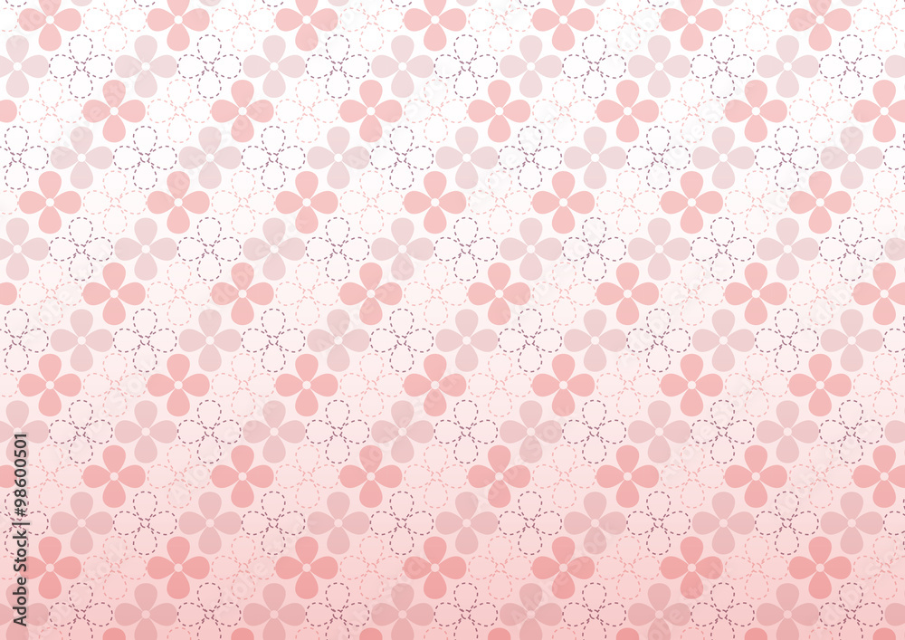 Pink flower vector seamless pattern. Endless texture can be used for printing onto fabric and paper or invitation.Pattern swatches included in file.
