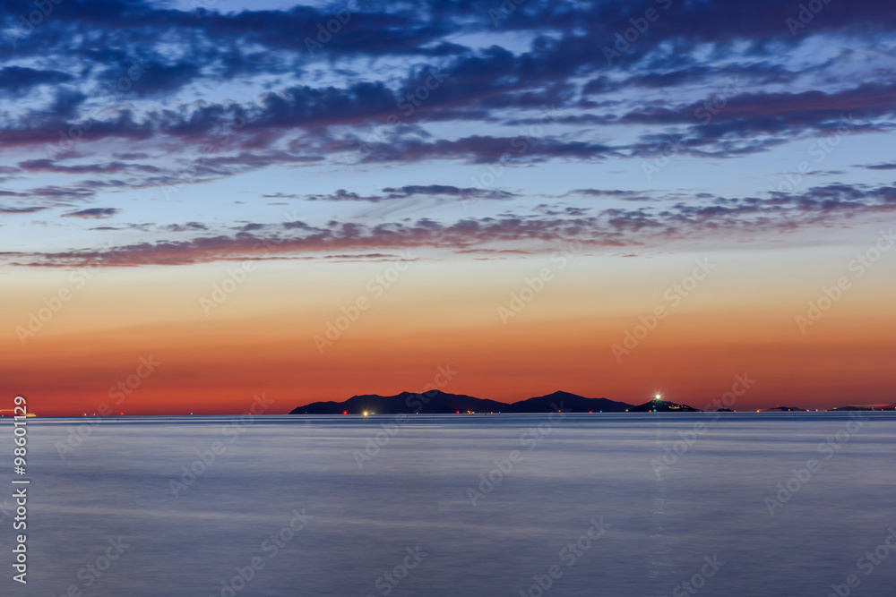 Sunset at sea with beautiful sky Sunset at sea with beautiful sky
