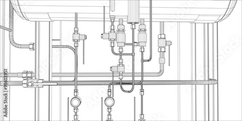 Illustration of equipment for heating system