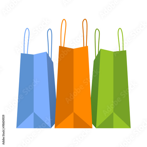 Colorful holiday shopping bags vector illustration