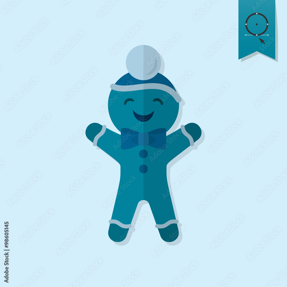Gingerbread Man. Monochrome color Gingerbread Man. Monochrome color