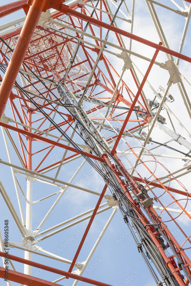 Telecommunication Tower from bottom view. Telecommunication Tower from bottom view.