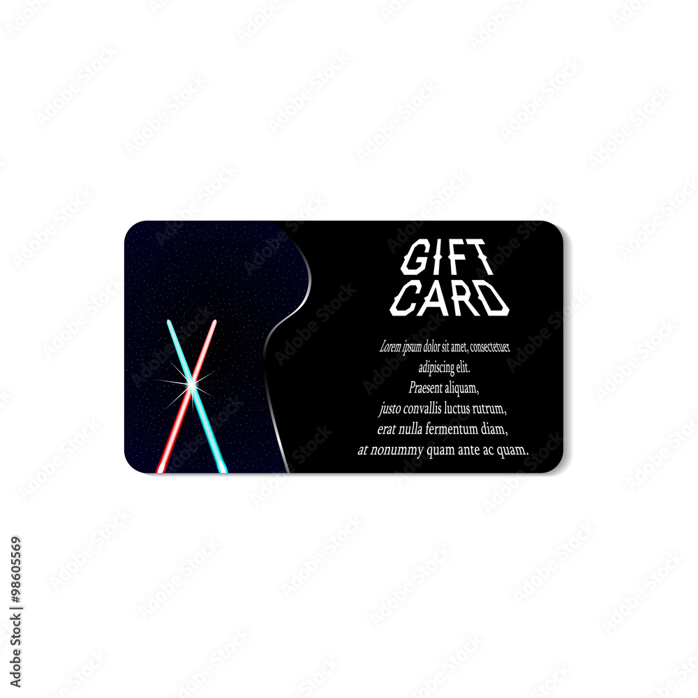Gift card with two light swords.