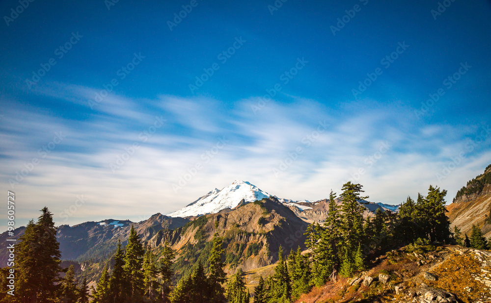 scene of mt baker from Artist point hiking area,scenic view in Mt Baker,Washington,USA.
