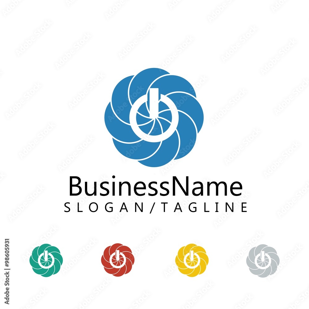 Power Button Computer logo icon Vector Power Button Computer logo icon Vector
