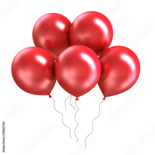 Bunch of bright colorful shiny ballon