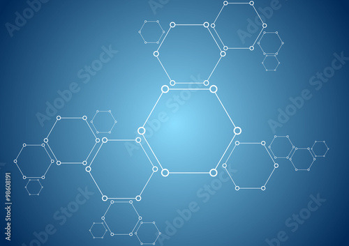 Molecular structure abstract tech bright background
