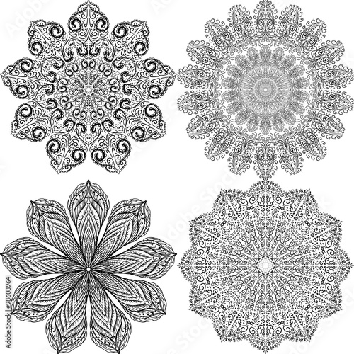 Circle lace organic ornament, mandala