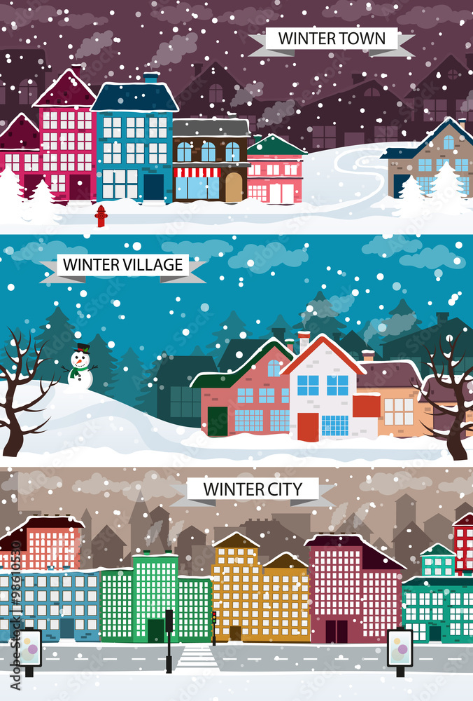 Winter urban landscapes