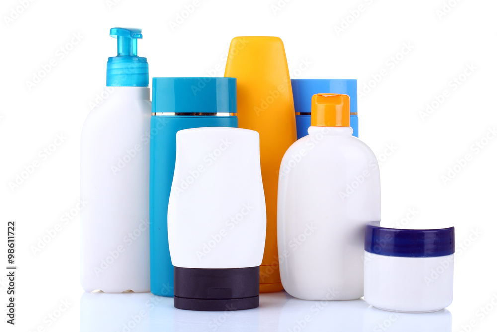 box of cream and shampoo isolated on white background box of cream and shampoo isolated on white background