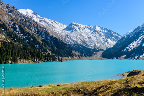 Big Almaty lake is a highland reservoir and natural landmark in Almaty  Kazakhstan.