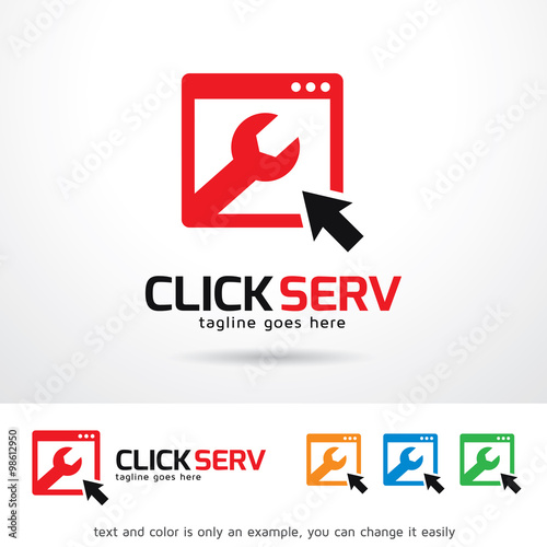 Click Service Logo Template Design Vector