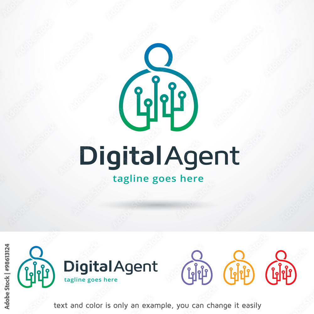 Digital Agent Logo Template Design Vector