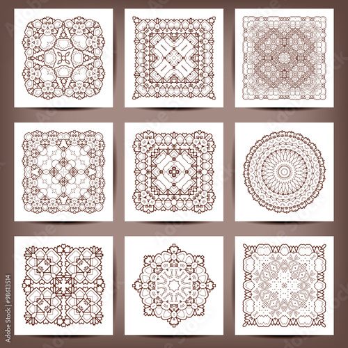 Set of elegant floral monogram design templates for one or two letters .