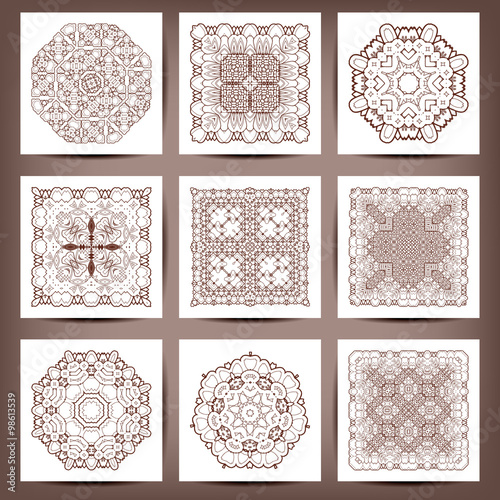 Set of elegant floral monogram design templates for one or two letters .