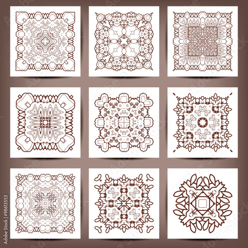 Set of elegant floral monogram design templates for one or two letters .