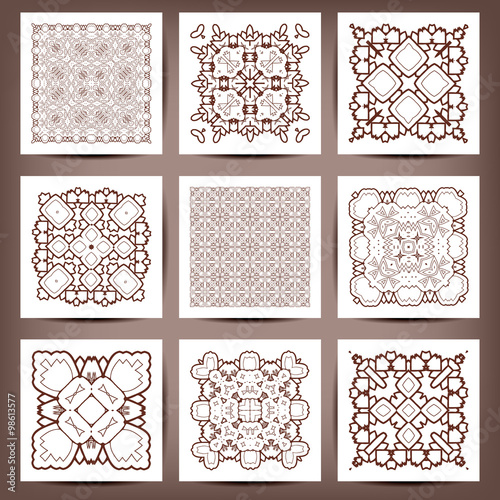 Set of elegant floral monogram design templates for one or two letters .