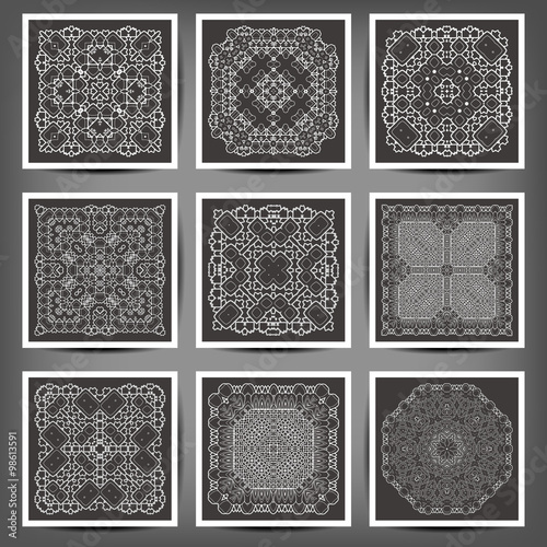 Set of elegant floral monogram design templates for one or two letters .