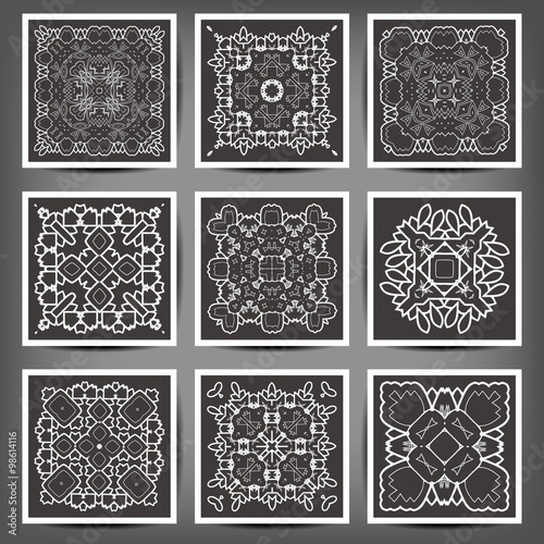 Set of elegant floral monogram design templates for one or two letters .