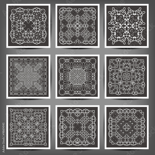 Set of elegant floral monogram design templates for one or two letters .