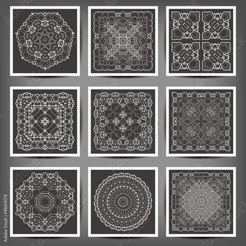 Set of elegant floral monogram design templates for one or two letters .