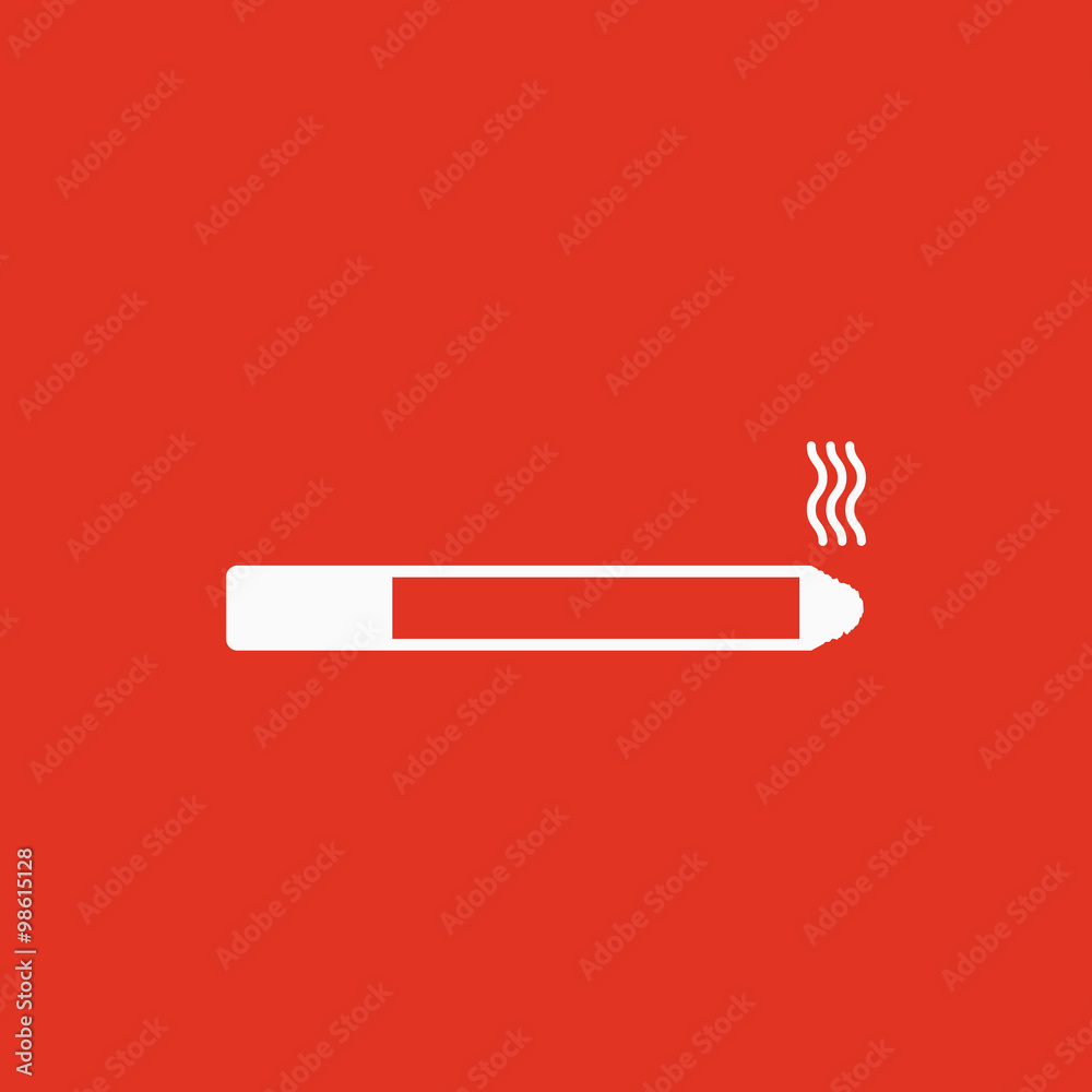 The smoking icon. Cigarette symbol. Flat The smoking icon. Cigarette symbol. Flat