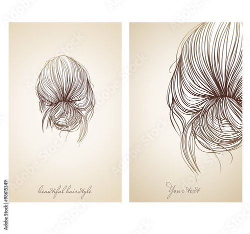 Vector illustration of  beautiful female hairstyle.