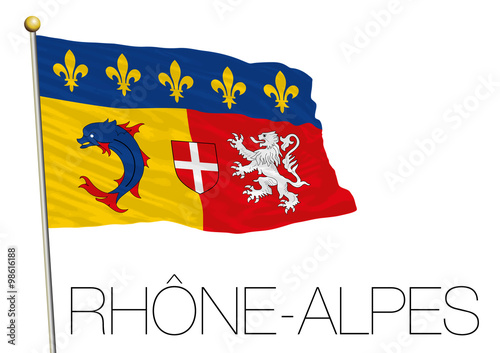 rhone aples regional flag, france photo