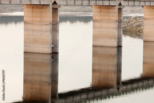 Pillars reflected in the water