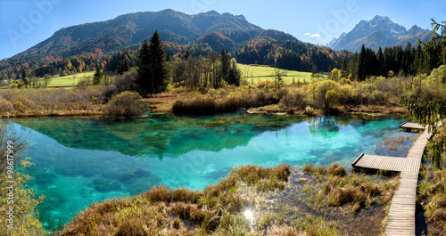 Zelenci lake in Slovenia.