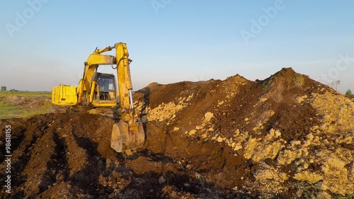 Loader power loader At sunset