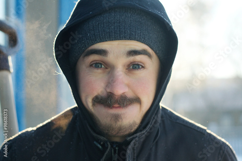 Siberian man portrait in winter photo