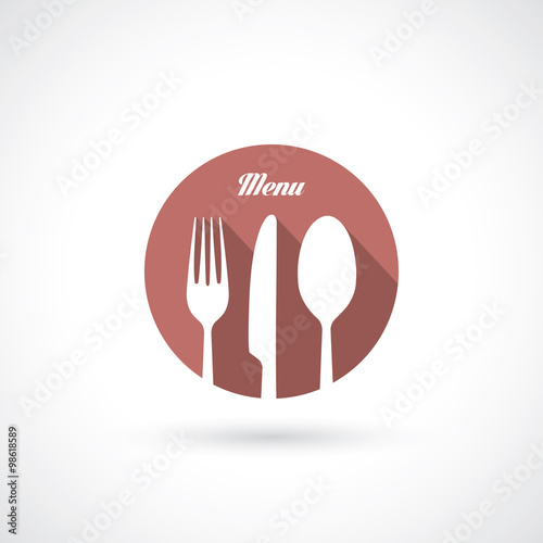 Fork, knife and spoon symbol 