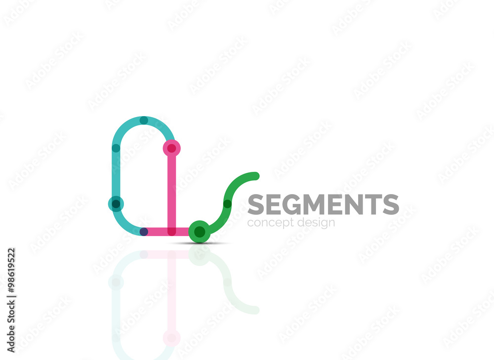 Vector outline minimal abstract geometric logo Vector outline minimal abstract geometric logo